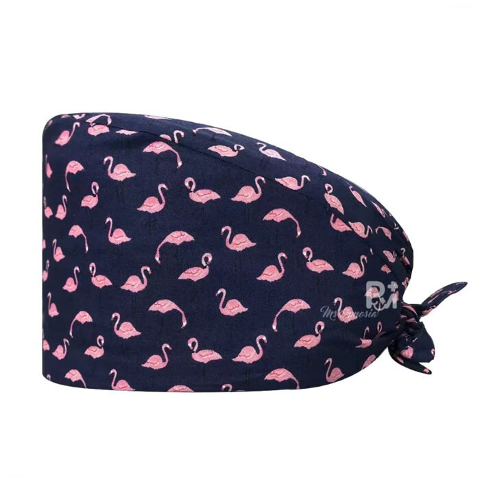 flamingo-tie back-scrub-cap 5