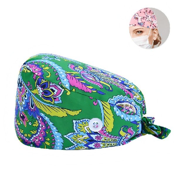 Floral Printed 100% Cotton Scrub Cap | Hospital-Grade for Healthcare Teams