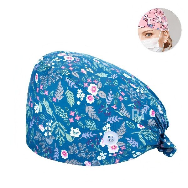 Floral Printed 100% Cotton Scrub Cap | Hospital-Grade for Healthcare Teams