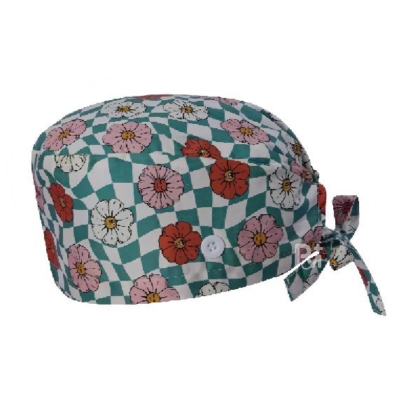Floral Printed 100% Cotton Scrub Cap | Hospital-Grade for Healthcare Teams