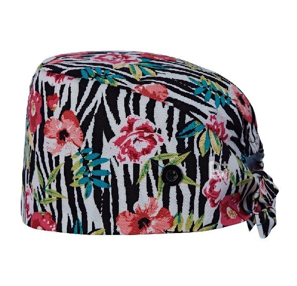 Floral Printed 100% Cotton Scrub Cap | Hospital-Grade for Healthcare Teams