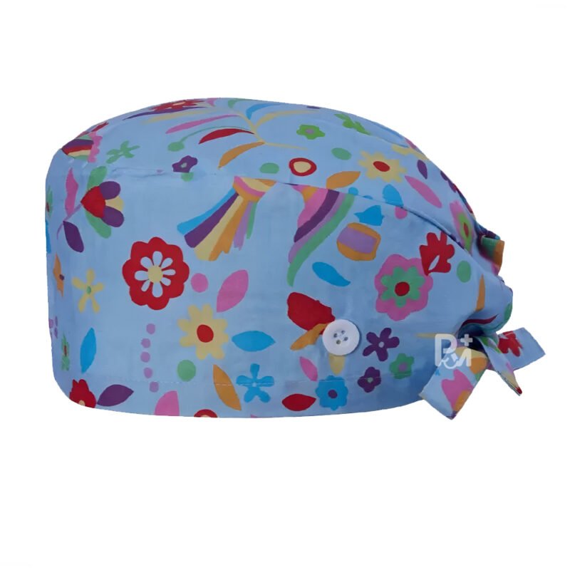 Cartoon Print Tie Back Scrub Cap - Magical Adjustable for Healthcare