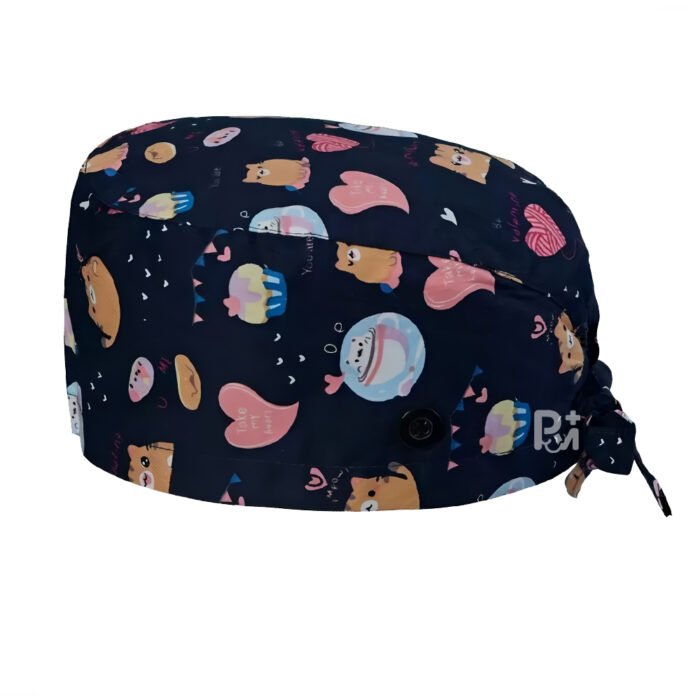 print-tie back-scrub-cap 11
