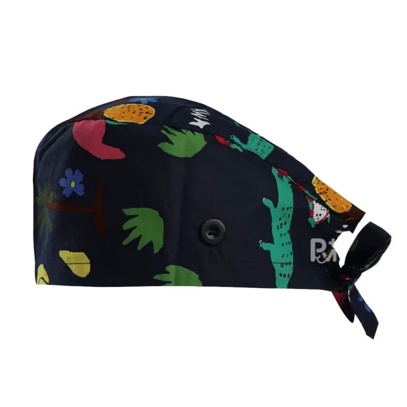 Cartoon Print Tie Back Scrub Cap - Magical Adjustable for Healthcare