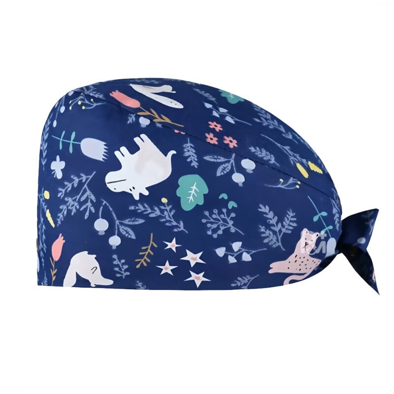 Cartoon Print Tie Back Scrub Cap - Magical Adjustable for Healthcare