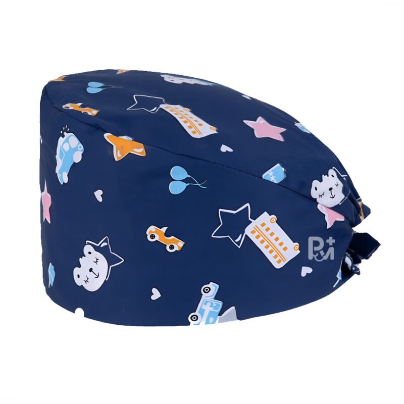 Cartoon Print Tie Back Scrub Cap - Magical Adjustable for Healthcare