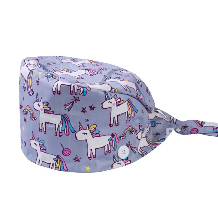 unicorm-print-tie-back-scrub-cap 1
