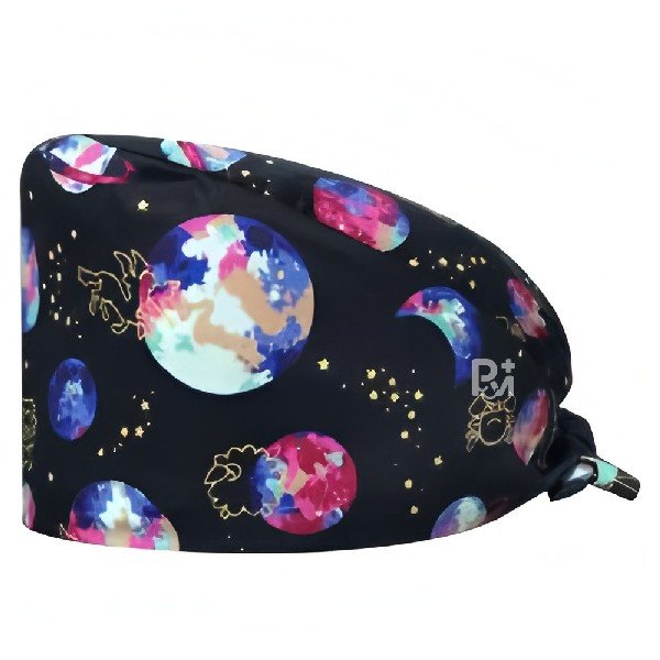 Universe Printed 100% Cotton Scrub Cap | Hospital-Grade for Healthcare Teams