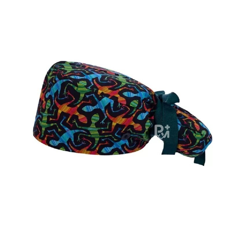 Cute Cartoon Animal-Patterned Ponytail Scrub Cap – Hair-Friendly Comfort for Healthcare Beauty Catering Cleaning Staff