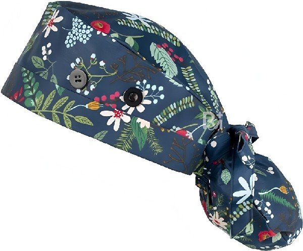 Floral-Patterned Ponytail Scrub Cap – Hair-Friendly Comfort for Healthcare Beauty Catering Cleaning Staff | Custom Professional Gifts