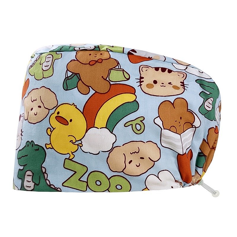 Scrub Caps Gourd Elastic Cartoon – Feminine Professional Comfort for Healthcare Staff