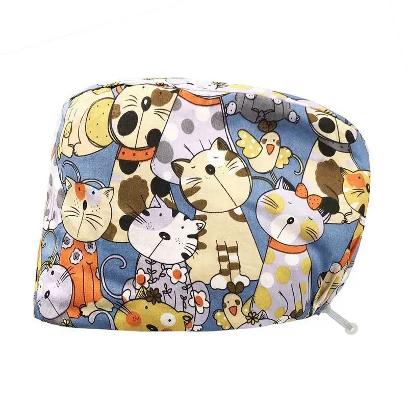 Scrub Caps Gourd Elastic Cartoon – Feminine Professional Comfort for Healthcare Staff