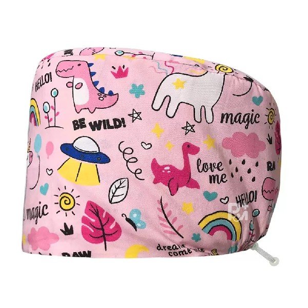 Scrub Caps Gourd Elastic Cartoon – Feminine Professional Comfort for Healthcare Staff