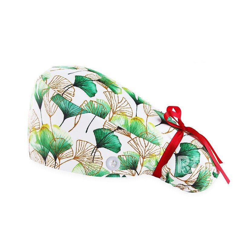 Floral-Patterned Ponytail Scrub Cap – Hair-Friendly Comfort for Healthcare Beauty Catering Cleaning Staff | Custom Professional Gifts