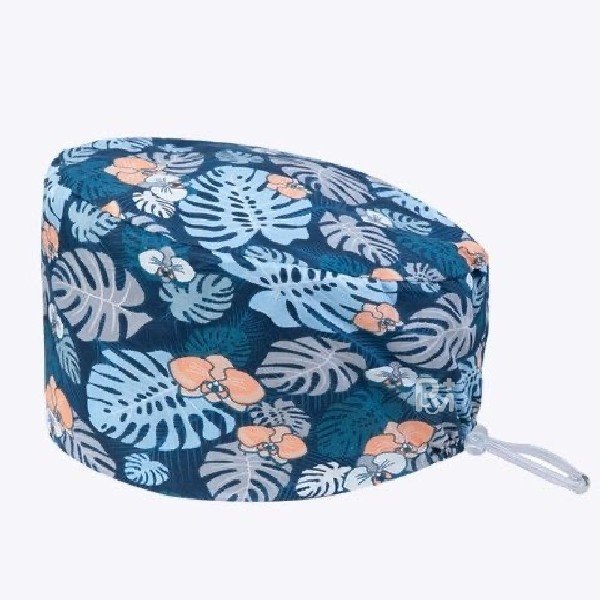 Scrub Caps Gourd Elastic Floral – Feminine Professional Comfort for Healthcare Staff