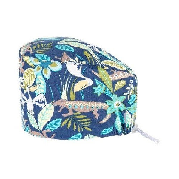 Scrub Caps Gourd Elastic Floral – Feminine Professional Comfort for Healthcare Staff