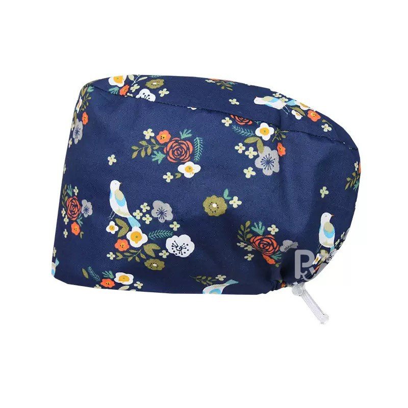 Scrub Caps Gourd Elastic Floral – Feminine Professional Comfort for Healthcare Staff
