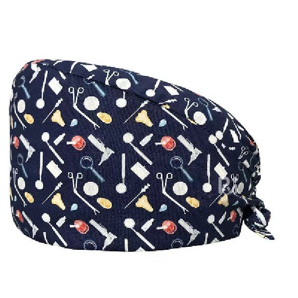Medical Print 100% Cotton Scrub Cap | Unisex Hospital-Grade for Healthcare Teams