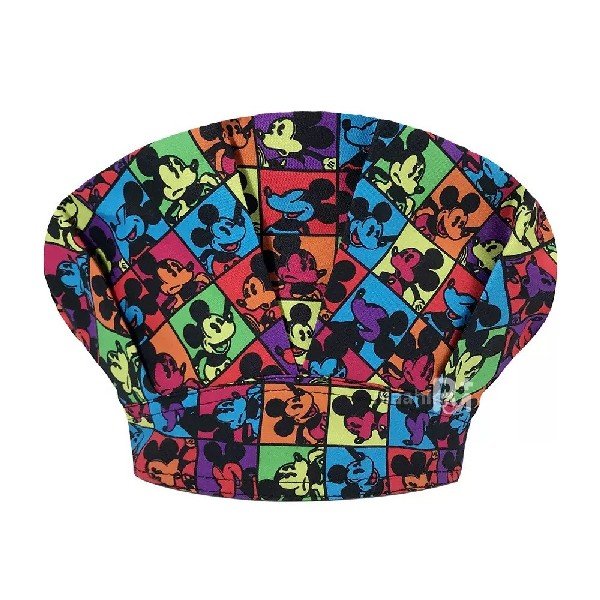 Miki Print Bouffant Scrub Caps Unisex with Buttons & Sweatband