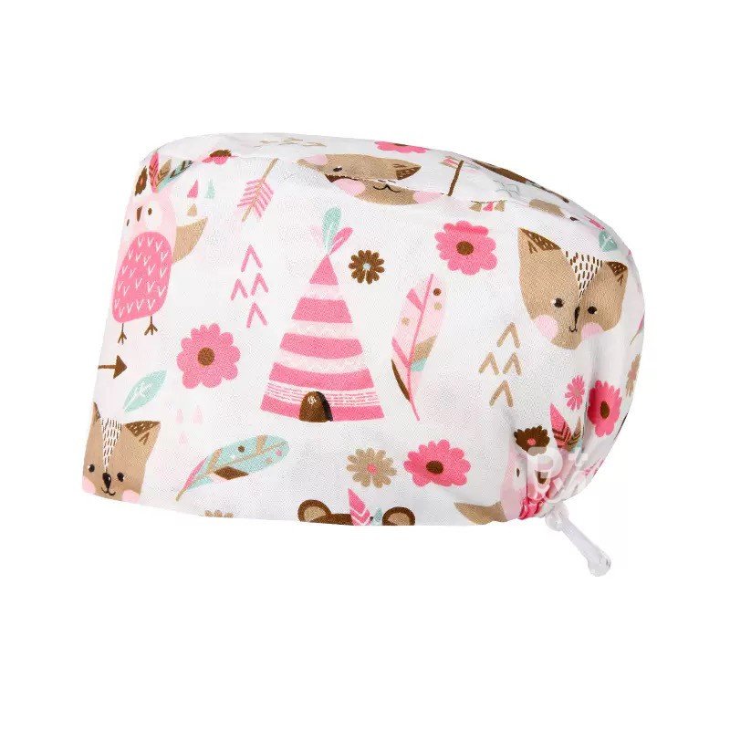 Scrub Caps Gourd Elastic Cartoon – Feminine Professional Comfort for Healthcare Staff