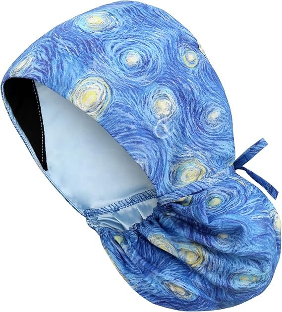 Floral-Patterned Ponytail Scrub Cap – Hair-Friendly Comfort for Healthcare Beauty Catering Cleaning Staff | Custom Professional Gifts