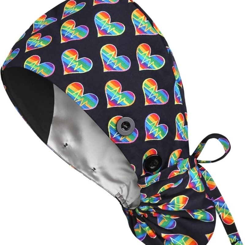 Medical Themed Ponytail Scrub Cap – Professional Comfort for Healthcare Staff